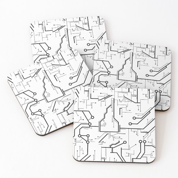 Item preview, Black and white circuit board pattern designed and sold by wildice-116.