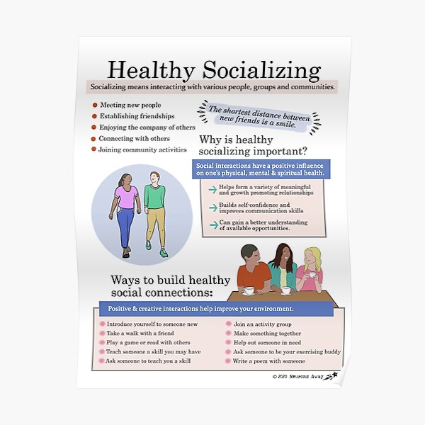 Healthy Socializing - Self Care Posters - Coping Skills Poster