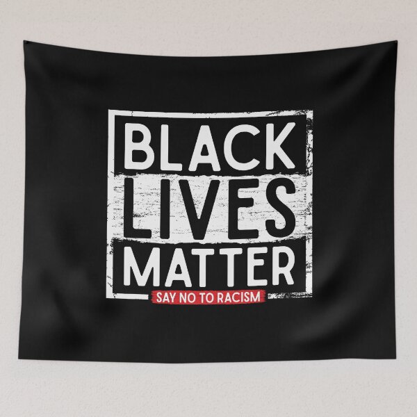 Item preview, Black Lives Matter Say No To Racism Red Line Text Distressed Style  designed and sold by alenaz.