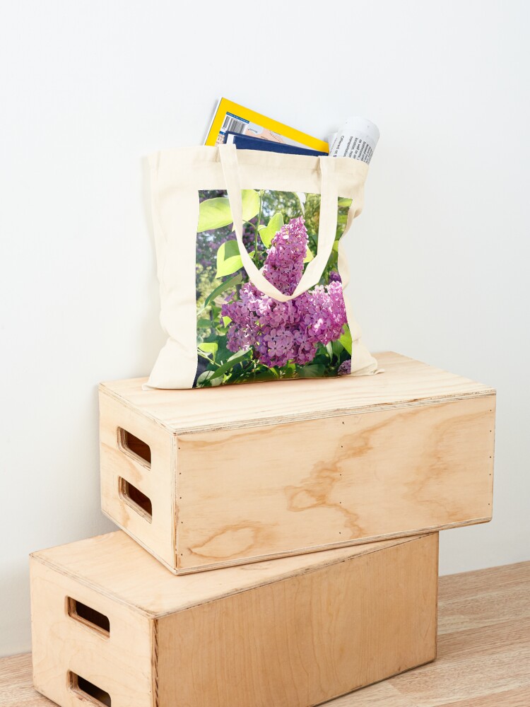 Alternative Ansicht von Flieder-Blüte Stofftasche