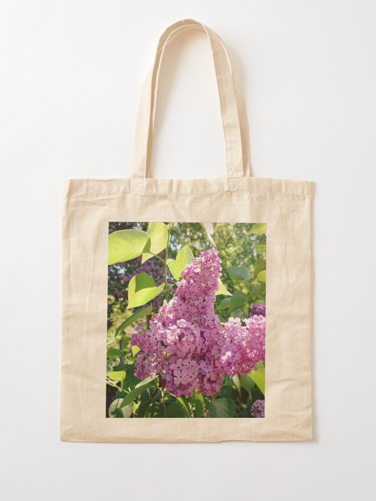 Alternative Ansicht von Flieder-Blüte Stofftasche