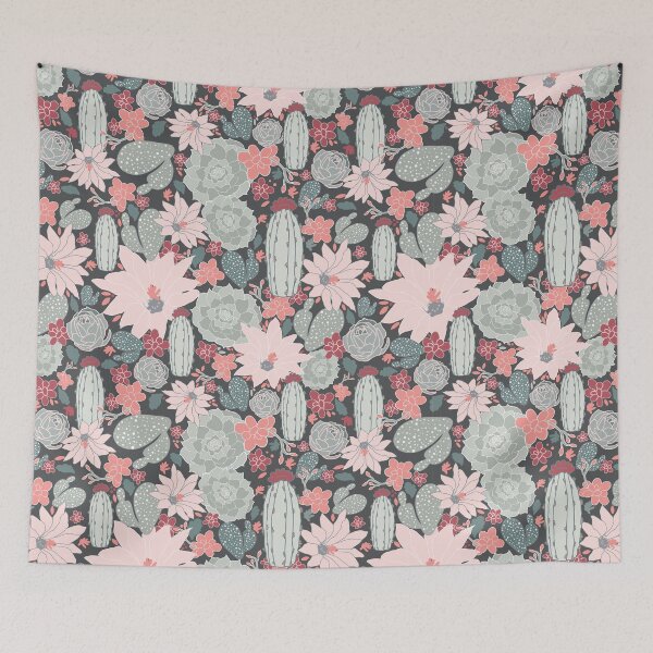 Item preview, Pink, Maroon, and Brown Cactus Floral designed and sold by StudioPosies.