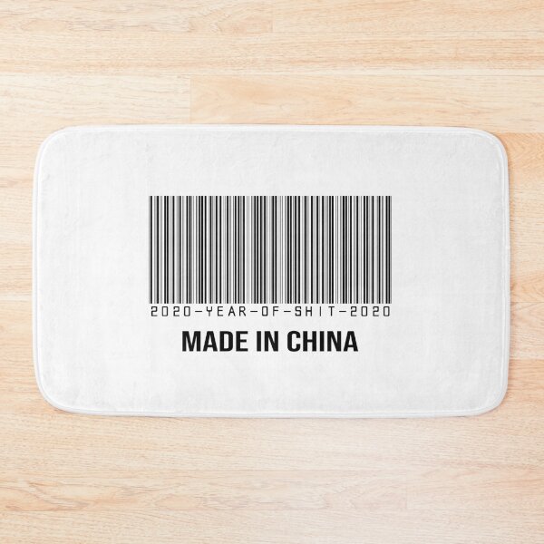 Item preview,  with a barcode design to humorously denounce the global economic crisis. Crisis aggravated by the Coronavirus pandemic. With the text "Made in China" (humor) designed and sold by Catcrea.