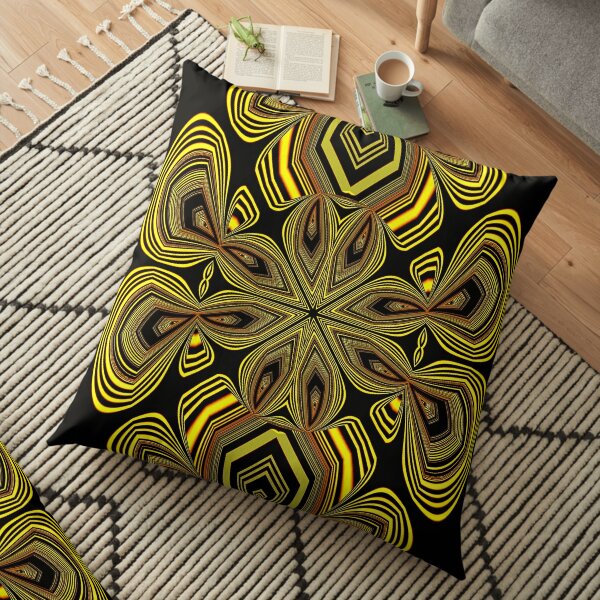 Golden Line Art (1) Floor Pillow