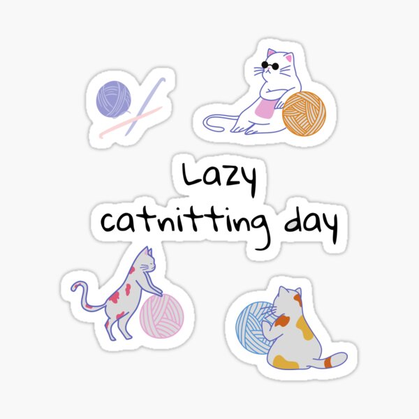 Cat & Knitting give us catnitting Sticker