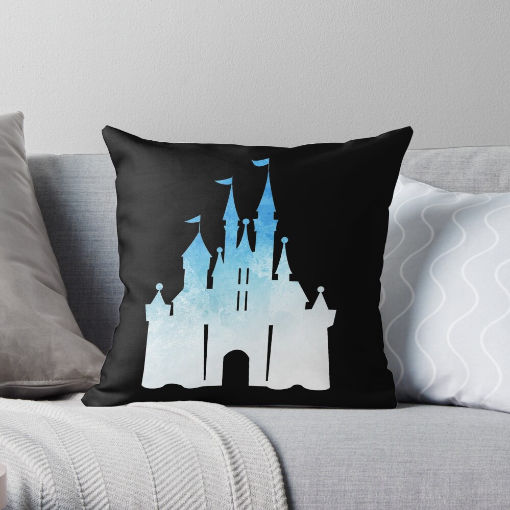 blue childhood dream - edit on black Throw Pillow