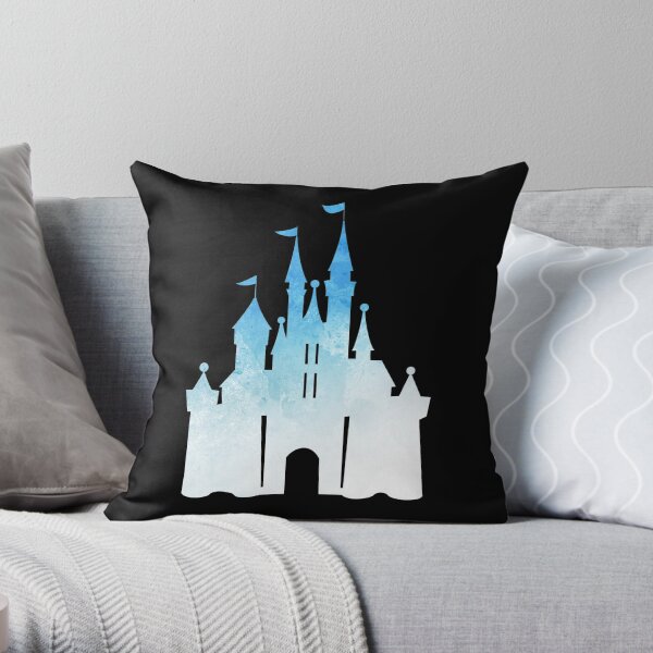 blue childhood dream - edit on black Throw Pillow