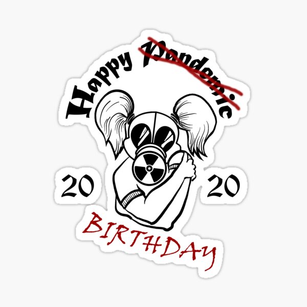 Gas Mask Girl Pandemic Birthday Hug Sticker