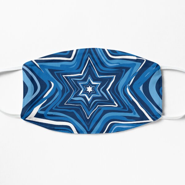 Blue Jewish Star of David burst Flat Mask
