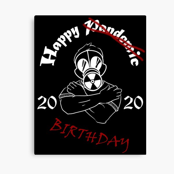 Gas Mask Guy Pandemic Birthday White Canvas Print