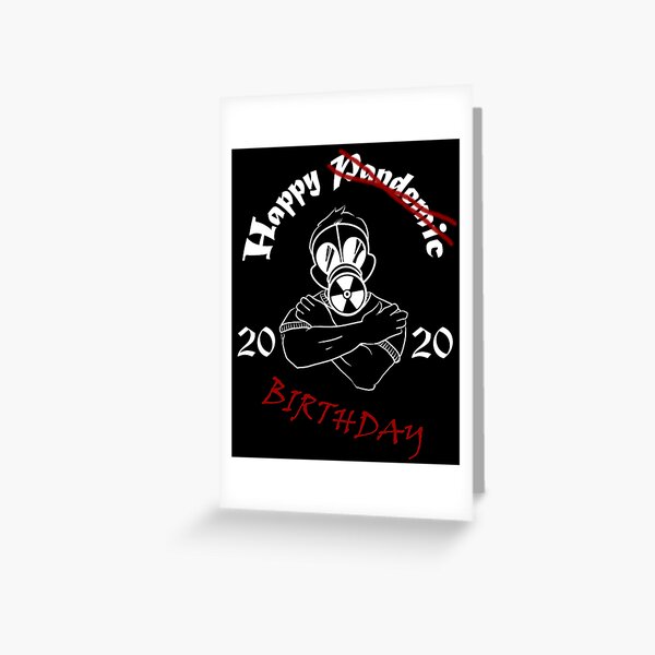 Gas Mask Guy Pandemic Birthday White Greeting Card