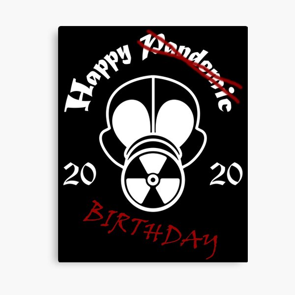 Gas Mask Pandemic Birthday White Canvas Print