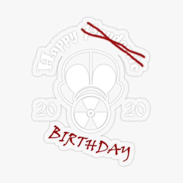 Gas Mask Pandemic Birthday White Transparent Sticker