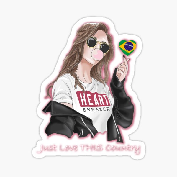 Just Love This Country , Pretty Girl  Love Brazil Sticker