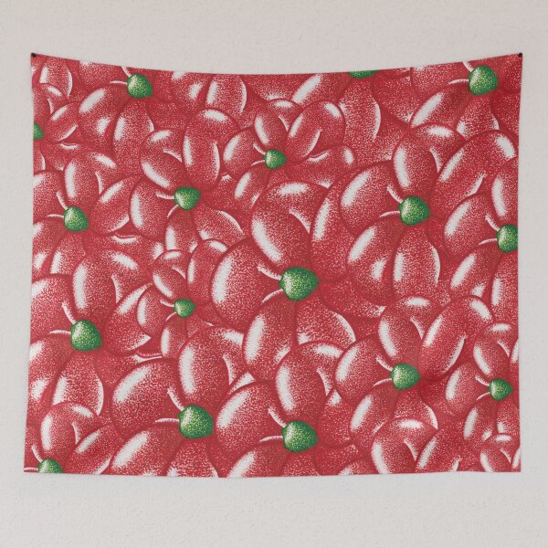 Item preview, Red floral pattern balloon flower pointillism painting designed and sold by MitoP.