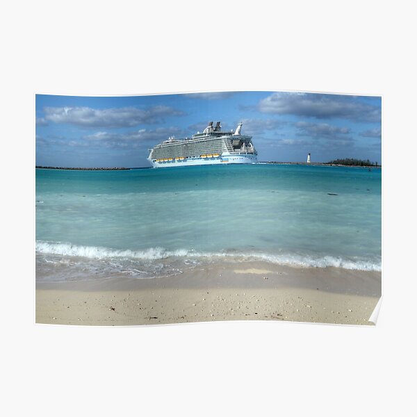 The giant "Allure Of The Seas" leaving Nassau Harbour in The Bahamas Poster