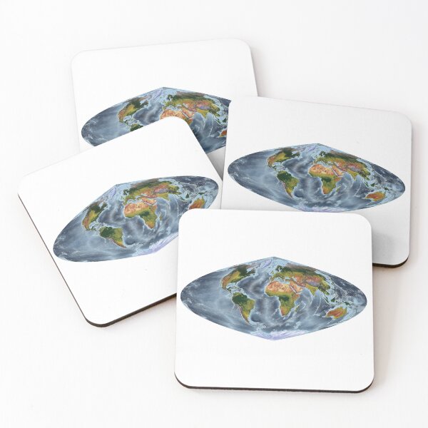 Item preview, Craster Parabolic projection - World Relief Map showing land and oceans designed and sold by ThinkAboutMaps.