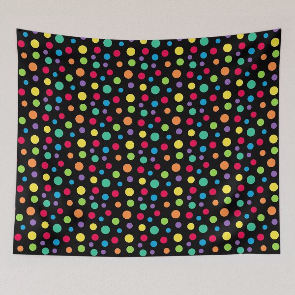 Item preview, Rainbow Polka Dot Party (black) designed and sold by Design Minds Boutique.