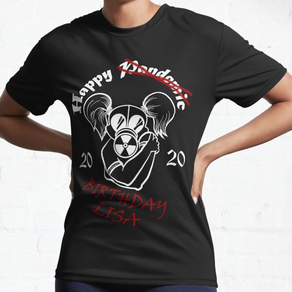 Gas Mask Girl Pandemic Birthday Lisa Hug White Active T-Shirt