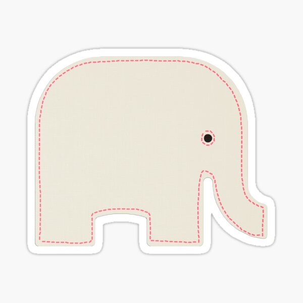 Elephant Sticker (cream-colored version) Sticker
