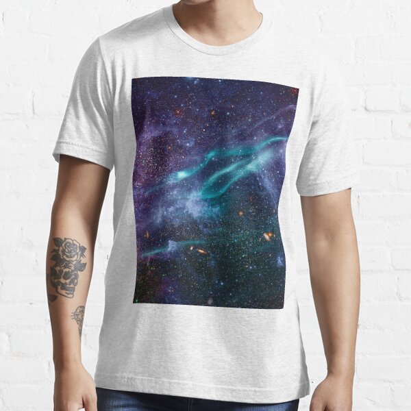Blue And Purple Galaxy T-Shirt With Pocket Cosmic Neon Print