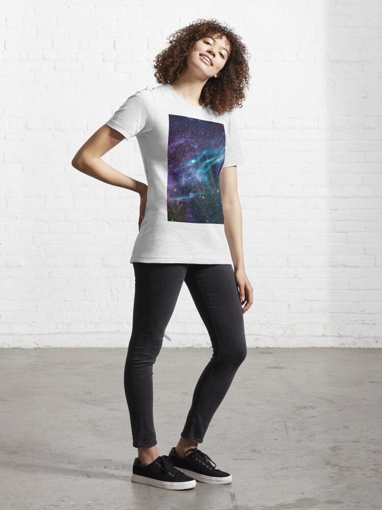 Blue And Purple Galaxy T-Shirt With Pocket Cosmic Neon Print