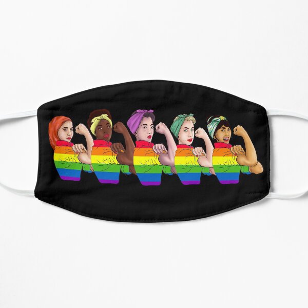 Human Rights Women Rainbow LGBTQ Pride Rosie Riveter Flat Mask