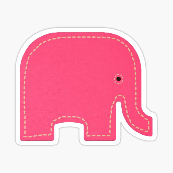 Elephant Sticker (pink-colored version) Sticker