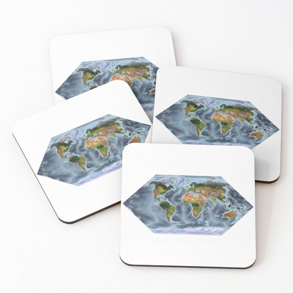 Item preview, Eckert I projection - World Relief Map showing land and oceans designed and sold by ThinkAboutMaps.