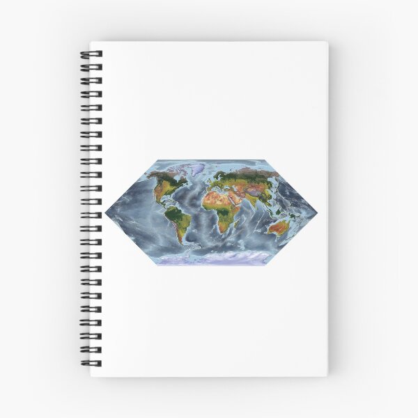 Item preview, Eckert I projection - World Relief Map showing land and oceans designed and sold by ThinkAboutMaps.
