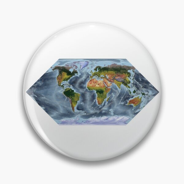 Item preview, Eckert I projection - World Relief Map showing land and oceans designed and sold by ThinkAboutMaps.