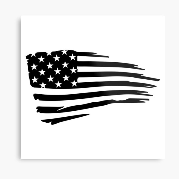 "Distressed Tattered American Flag - SVG - Digital Download" Metal