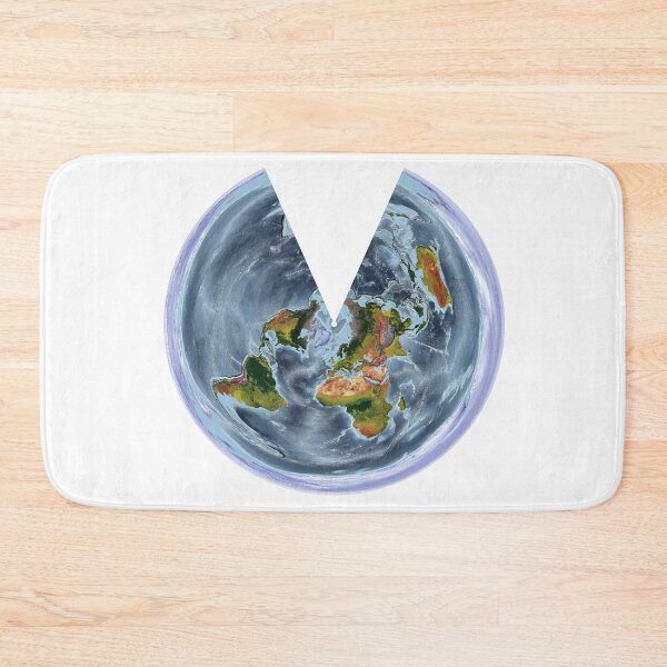 Item preview, Equidistant Conic projection - World Relief Map showing land and oceans designed and sold by ThinkAboutMaps.
