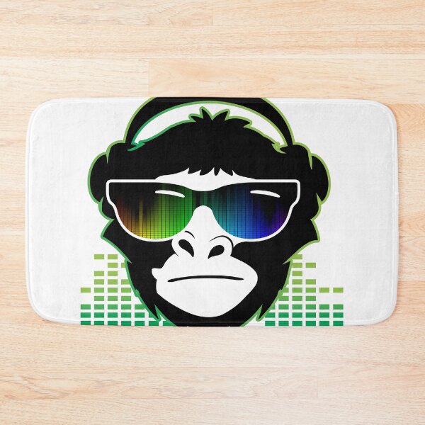 Item preview, Funky Monkey Rocking Out Headphones Music Lover Design print designed and sold by Lisbob.