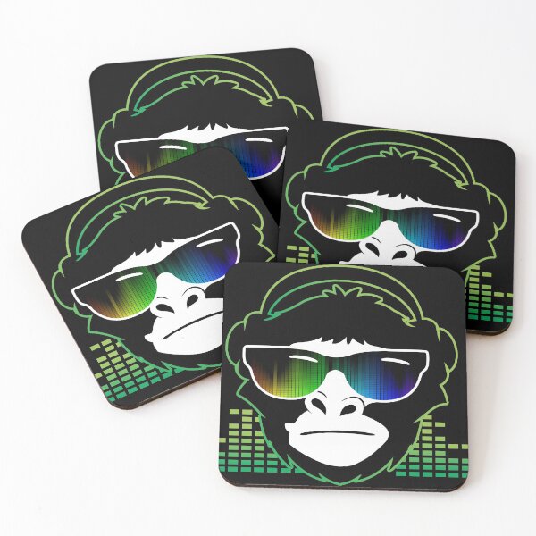 Item preview, Funky Monkey Rocking Out Headphones Music Lover Design print designed and sold by Lisbob.