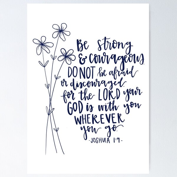 Item preview, Joshua 1:9 Lettering with Flowers designed and sold by madison-ansley.