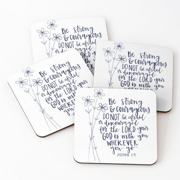 Item preview, Joshua 1:9 Lettering with Flowers designed and sold by madison-ansley.