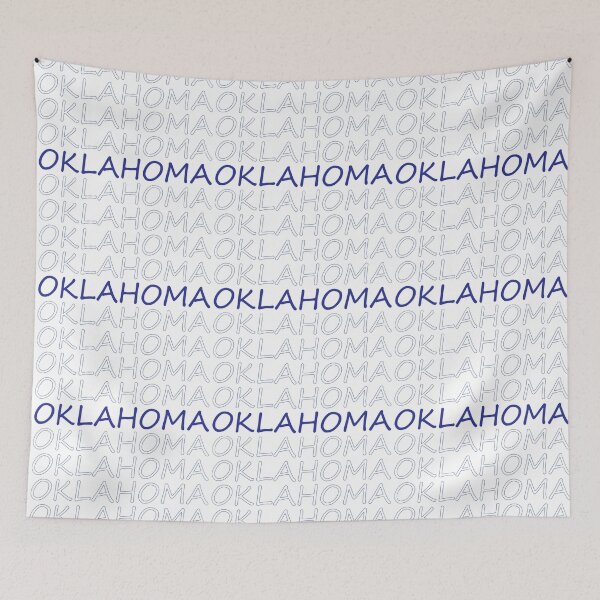 Item preview, Oklahoma Repeating Blue Bold Uppercase designed and sold by artbylukas.