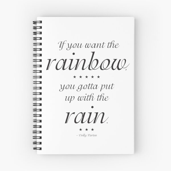 Item preview, If You Want the Rainbow, You Gotta Put Up With The Rain Dolly Quote in Minimal White and Black Typography Design designed and sold by Kristen Glanzmann.
