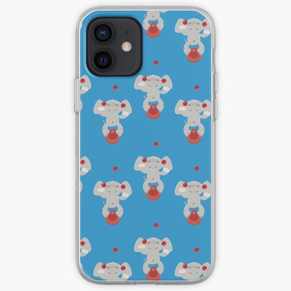 Juggling elephant illustration plus pattern design iPhone Soft Case