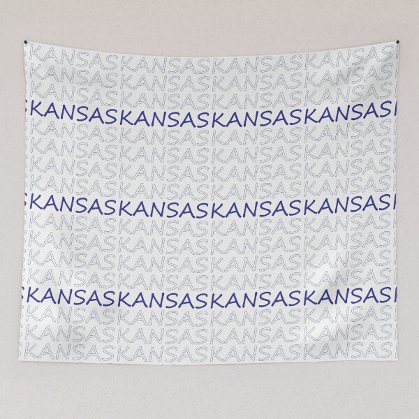 Item preview, Kansas Repeating Blue Bold Uppercase designed and sold by artbylukas.