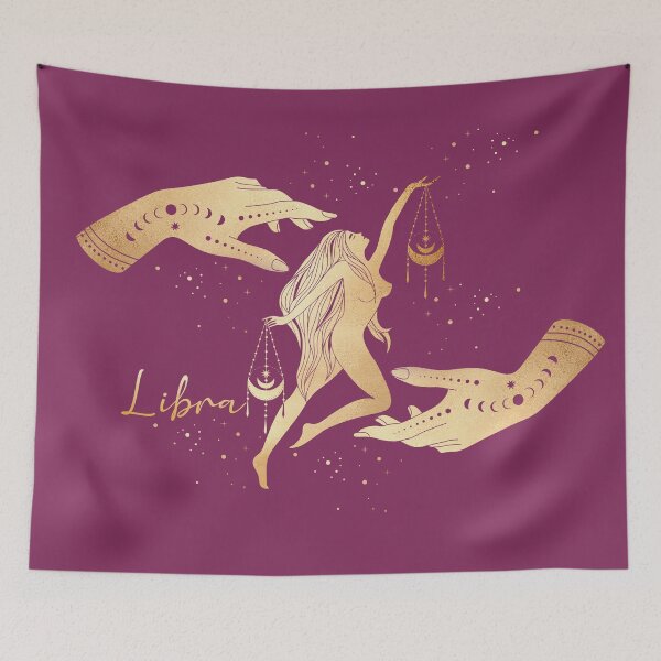 Item preview, Libra Woman Balancing Life Tarot Hands Astrology in the Stars - Pink designed and sold by Breece.