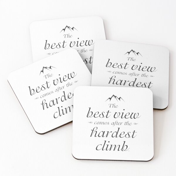 Item preview, The Best View Comes After the Hardest Climb Quote in Minimal White and Black Typography Design designed and sold by Kristen Glanzmann.