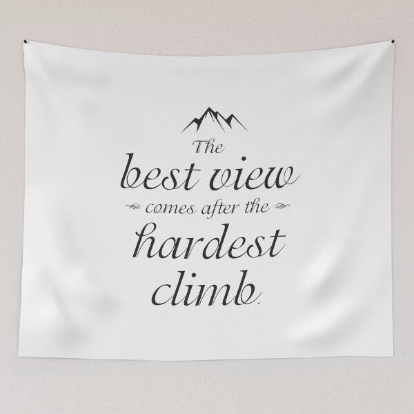 Item preview, The Best View Comes After the Hardest Climb Quote in Minimal White and Black Typography Design designed and sold by Kristen Glanzmann.
