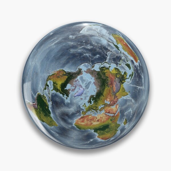Item preview, WGS 84 EASE Grid North projection - World Relief Map showing land and oceans designed and sold by ThinkAboutMaps.
