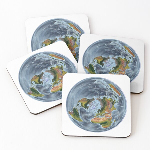 Item preview, WGS 84 EASE Grid North projection - World Relief Map showing land and oceans designed and sold by ThinkAboutMaps.