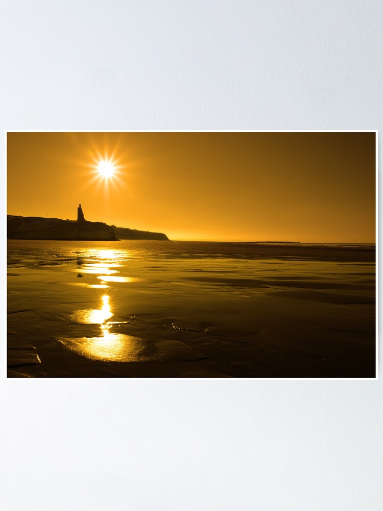 Ballybunion Sunny Golden Beach Sunset Poster By Morrbyte Redbubble