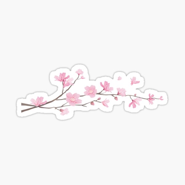 Cherry Blossom purple flower plant – Single Branch Sticker