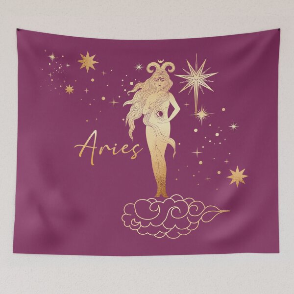 Item preview, Aries Woman in the Stars Gliding on a Cloud - Pink designed and sold by Breece.