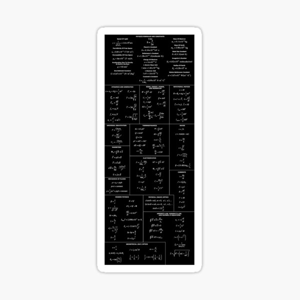 General Physics Formula Set Sticker